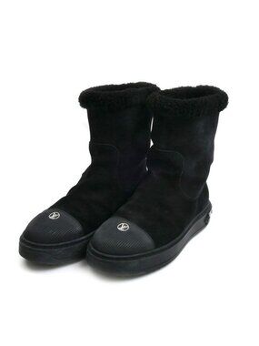 Louis Vuitton Bree Line Shearling Boots Black